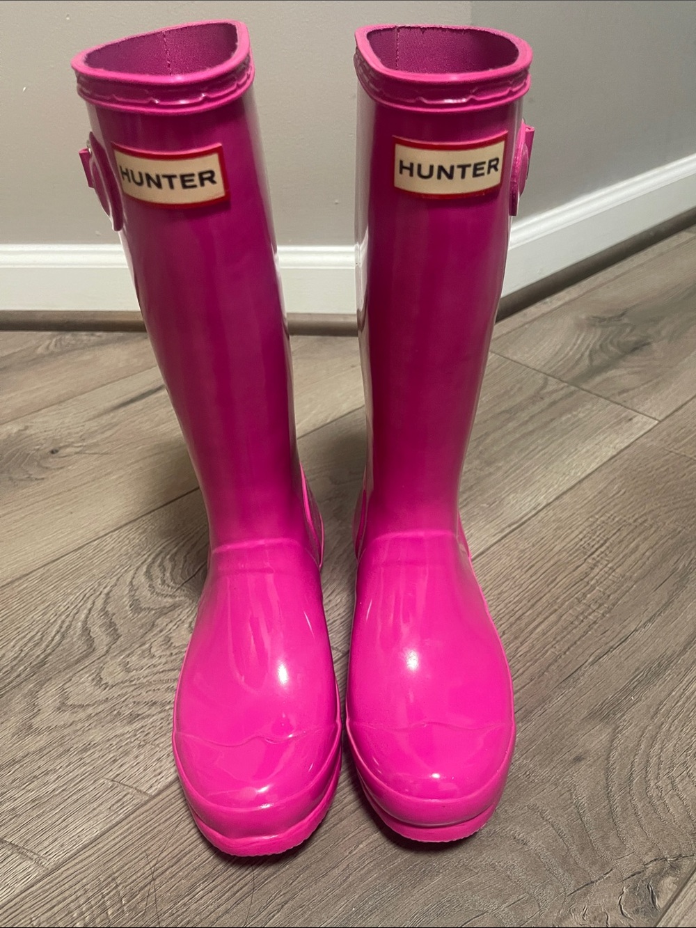 Hunter Tall Gloss Pink Knee-High Rain Boots